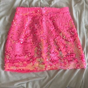MILLY Pink Sequin Mini Skirt